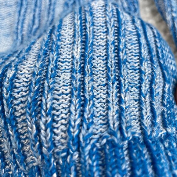 Anthropologie Pilcro Blue Textured Hi Lo Pullover Sweater - Picture 5 of 8